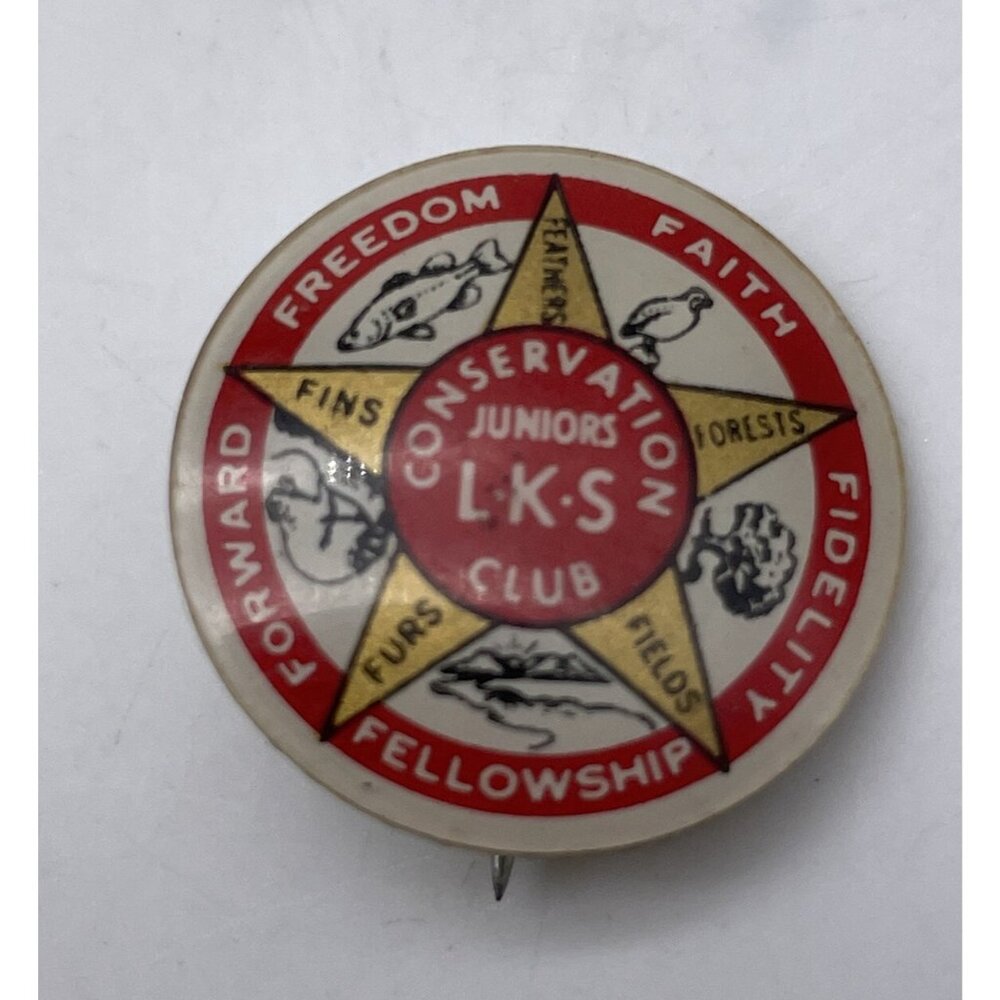 Vintage Conservation Club Pin-back Button Juniors LKS Rare